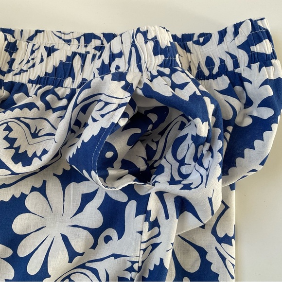 Christian Siriano Wide Leg Medallion Print Palazzo Pants Sz M Blue White Coastal - Picture 8 of 10